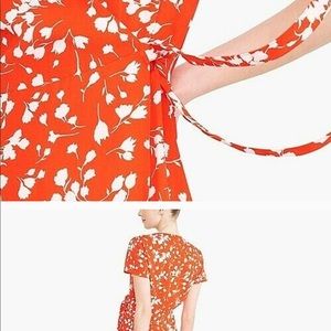 J. Crew I Size 14 Wrap Dress Orange White